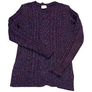Old Navy Metallic Knit Sweater Women’s Small Purple Multi